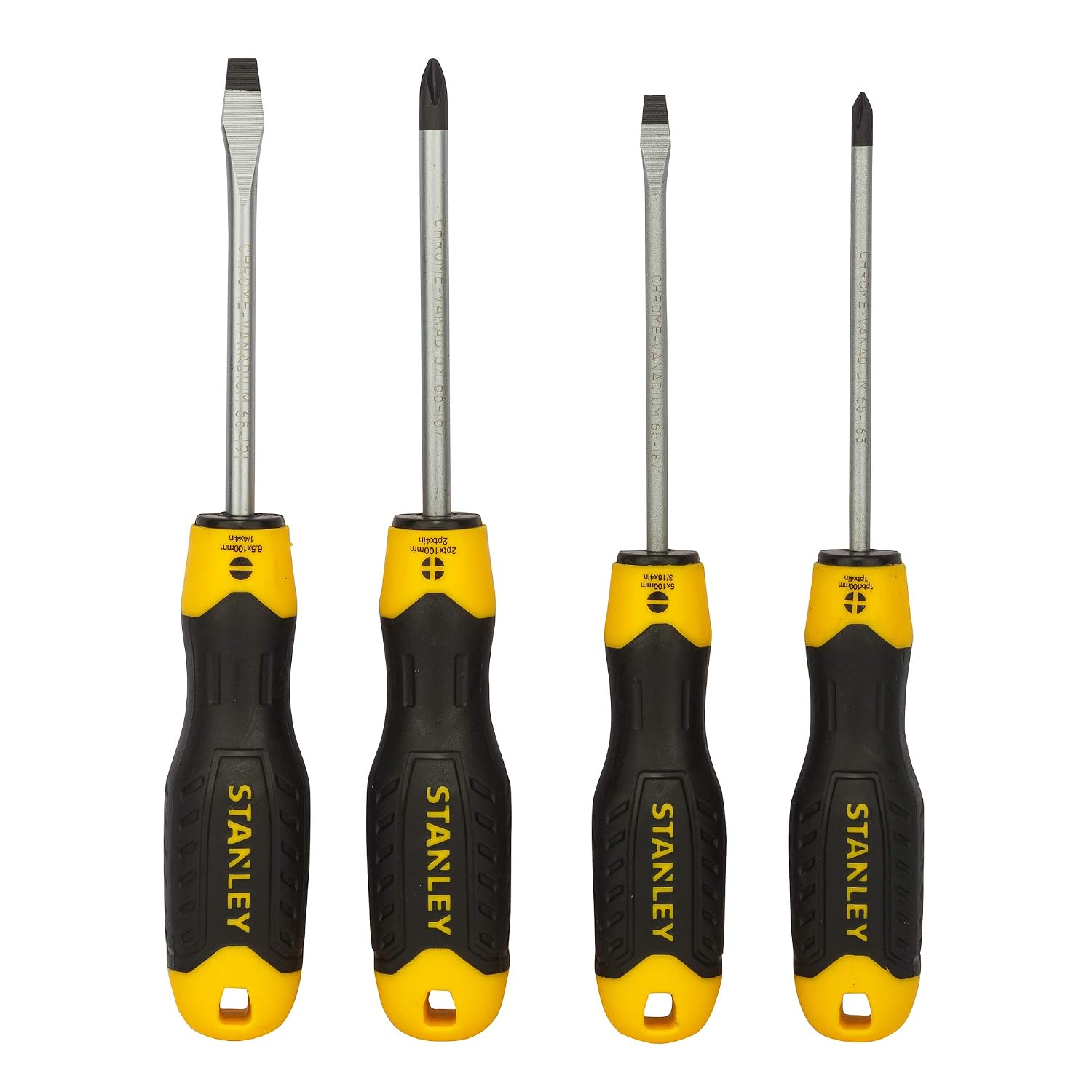 Stanley STHT92002-8 6 Pcs Chrome Vanadium Cushion Grip Screwdriver Set with Bonus Voltage Tester for Electrical and Mechanical Repairs
