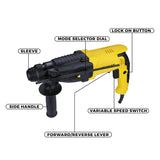 Stanley SHR263K 26mm 800W 3-mode SDS-Plus hammer drill with 3.4J impact energy for concrete and masonry