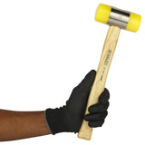 The Stanley 57-057 45mm Soft Face Hammer features a durable soft face and comfortable wooden handle for controlled, non-marring impact.