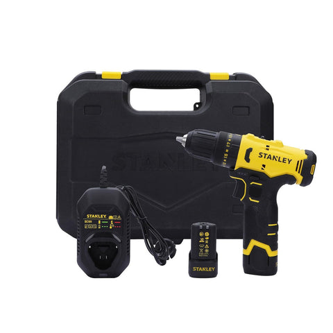 Stanley SCH10D2K 12V cordless hammer drill for wood, metal, masonry drilling, screwdriving, installation and workshop applications