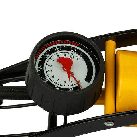 Stanley STHT80894-1 10 Bar 145 PSI foot pump with pressure gauge for car tyre bike and emergency inflation