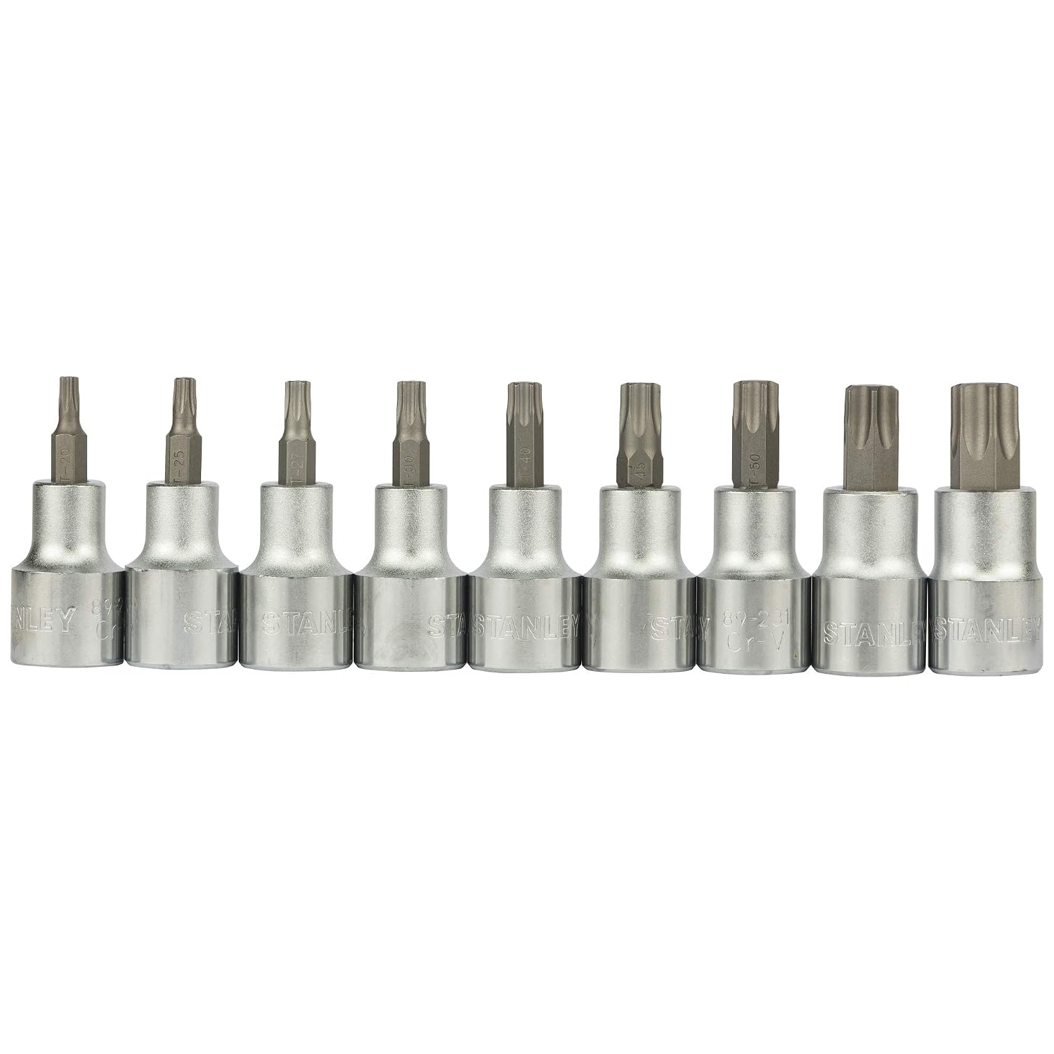 Stanley 89-098 9-piece 1/2 inch drive Torx bit socket set for automotive and industrial maintenance