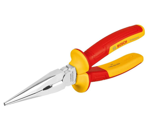 Bosch VDE Long Nose Pliers Straight, 200 mm Professional (1 600 A02 NE3)