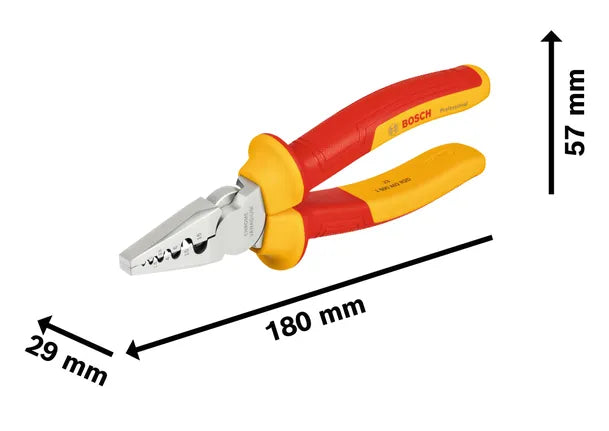Bosch VDE Crimping Pliers, 180 mm Professional (1 600 A02 NE6)