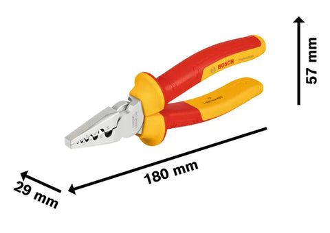 Bosch VDE Crimping Pliers, 180 mm Professional (1 600 A02 NE6)