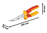 Bosch VDE Long Nose Pliers Bent, 40°, 200 mm Professional (1 600 A02 NE4)