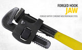 Stanley 71-642 12 inch 300mm Stillson pattern pipe wrench with forged hook jaw and 55mm capacity for plumbing and industrial maintenance