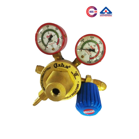 ASHA Single Stage Double Meter Hydrogen Regulator – Heavy Duty