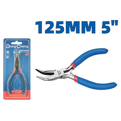 DongCheng HD070605 5-Inch / 125mm Precision Mini Bent Nose Plier with Angled Jaws