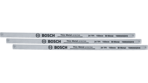 Bosch Hacksaw Blades 150 mm 24 TPI 3-Piece | 1600A032UL | Bi-Metal Replacement Blades