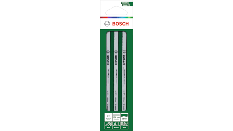 Bosch Hacksaw Blades 150 mm 24 TPI 3-Piece | 1600A032UL | Bi-Metal Replacement Blades