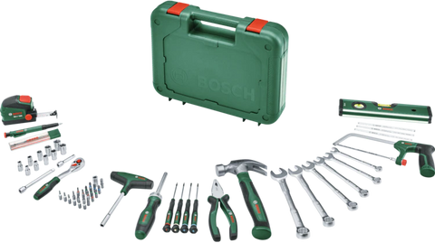 Bosch Advanced Hand Tool Set 64-Piece | Ratchet, Sockets, Pliers, Screwdrivers & Hammer