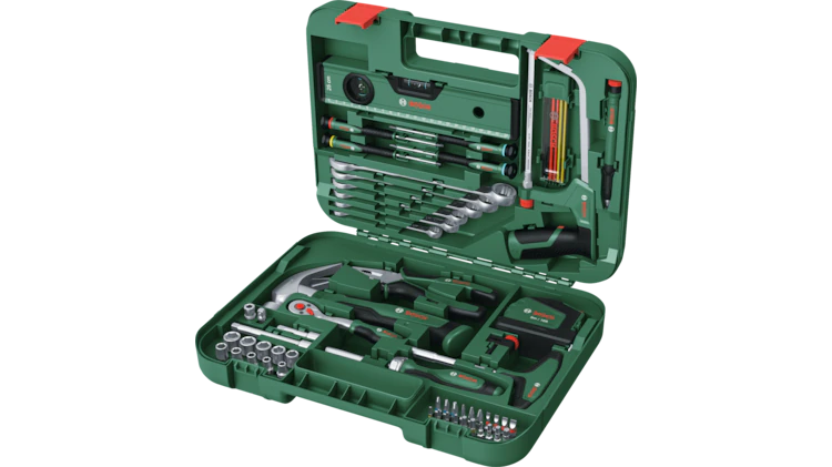 Bosch Advanced Hand Tool Set 64-Piece | Ratchet, Sockets, Pliers, Screwdrivers & Hammer