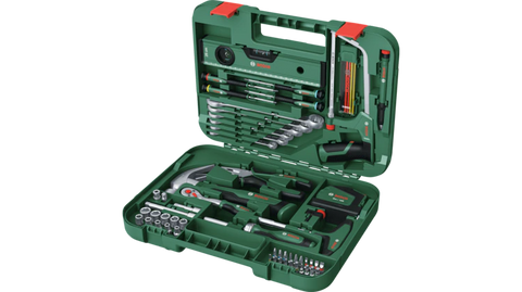 Bosch Advanced Hand Tool Set 64-Piece | Ratchet, Sockets, Pliers, Screwdrivers & Hammer