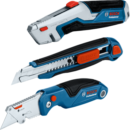 Bosch Professional Knife Set 3 Pcs | Utility Knife Set | Order No. 1 600 A02 7M4