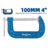 DongCheng HD071004 4-Inch / 100mm Industrial Malleable Cast Iron G-Clamp (T-Shaped Thread)