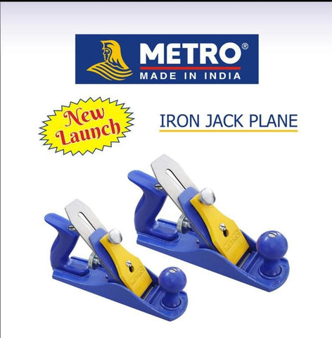 METRO Iron Jack Plane Heavy-Duty Woodworking Hand Plane, Adjustable Metal Body Plane for Carpentry, Furniture Making & Woodworking