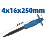 DongCheng HD102400 4 x 16 x 250mm Drop-Forged 45# Carbon Steel Pointed Concrete Chisel with Hand Guard