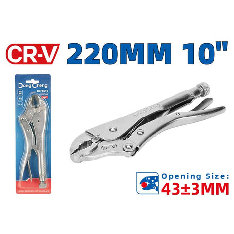 DongCheng HD071610 10-Inch / 220mm Professional Chrome Vanadium (CR-V) Curved Jaw Lock Plier