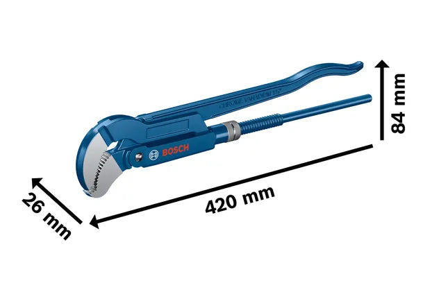 Bosch Sanitary Corner Pipe Wrench, 45°, 420 mm (1 600 A02 W3T)