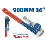 Dongcheng Heavy Duty Pipe Wrench 36 Inch 900 mm – 85 mm Maximum Clamping Diameter, Drop-Forged Carbon Steel Mobile Jaw