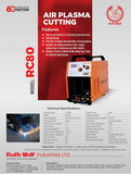 Ralli Wolf RC80 CUT80 IGBT air plasma cutting machine. 80A, pilot arc, CNC interface, MMA welding facility. Ideal for fabrication & construction.