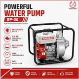 Ralli Wolf RP30 3-inch petrol water pump — 6.5HP, 168F engine, 28M head lift. Ideal for irrigation & dewatering.