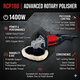 Ralli Wolf RCP180 180mm (7-Inch) Car Polisher | Heavy-Duty Automotive, Marine, Metal & Stone Polishing Machine