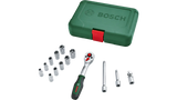 Bosch 1/4" Ratchet Set 14-Piece | 1600A02Z9P | Professional Socket Set