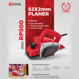 Ralli Wolf RP500 82x2mm Electric Planer – 500W Double Insulated Wood Planer with 2mm Rebating Cutting for Woodworking