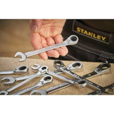 Stanley FATMAX Combination Ratcheting Spanner | 8–19mm | Metric Combination Ratchet Wrench for Automotive, Mechanical & Workshop Applications