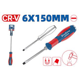 DongCheng HD090901 6 x 150mm Strike-Through Hex Shank Slotted Impact Screwdriver (CR-V Steel)