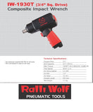 Ralli Wolf IW1930T composite impact wrench — 3/4" drive, 1000 ft-lbs torque, 19mm bolt capacity. For heavy vehicle & industrial use.