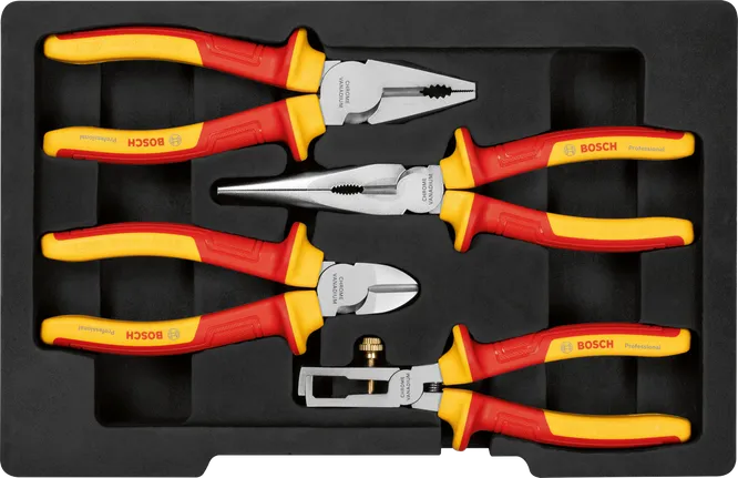 Bosch VDE Pliers Set, 4 pcs Professional (1 600 A02 NG1)