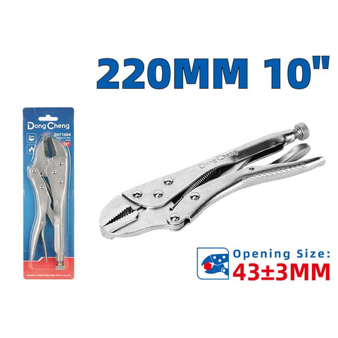 DongCheng HD071604 10-Inch / 220mm Heavy-Duty Straight Jaw Locking Plier (Opening Size 43±3mm)